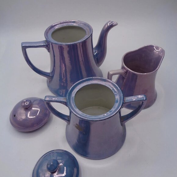 Vintage Japanese Lusterware Teapot, Sugar Bowl and Creamer - Picture 4 of 9